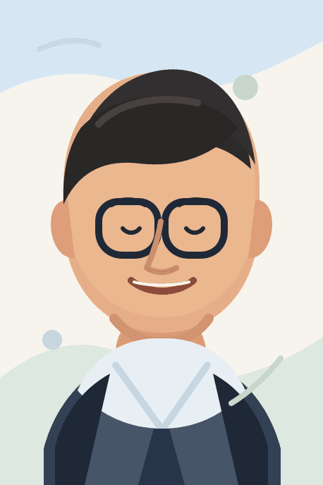 Illustrated profile portrait for Johnny Kim